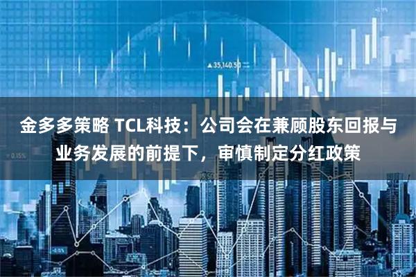 金多多策略 TCL科技：公司会在兼顾股东回报与业务发展的前提下，审慎制定分红政策